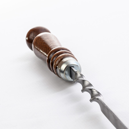 Шампур нержавеющий 670*12*3 мм с деревянной ручкой в Оренбурге